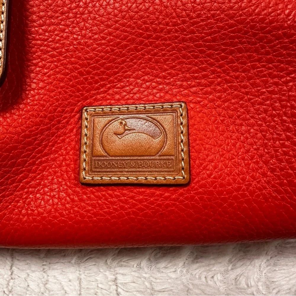 Dooney & Bourke Orange & Tan Detachable Strap Satchel, NWOT + Dust Bag - Picture 2 of 12